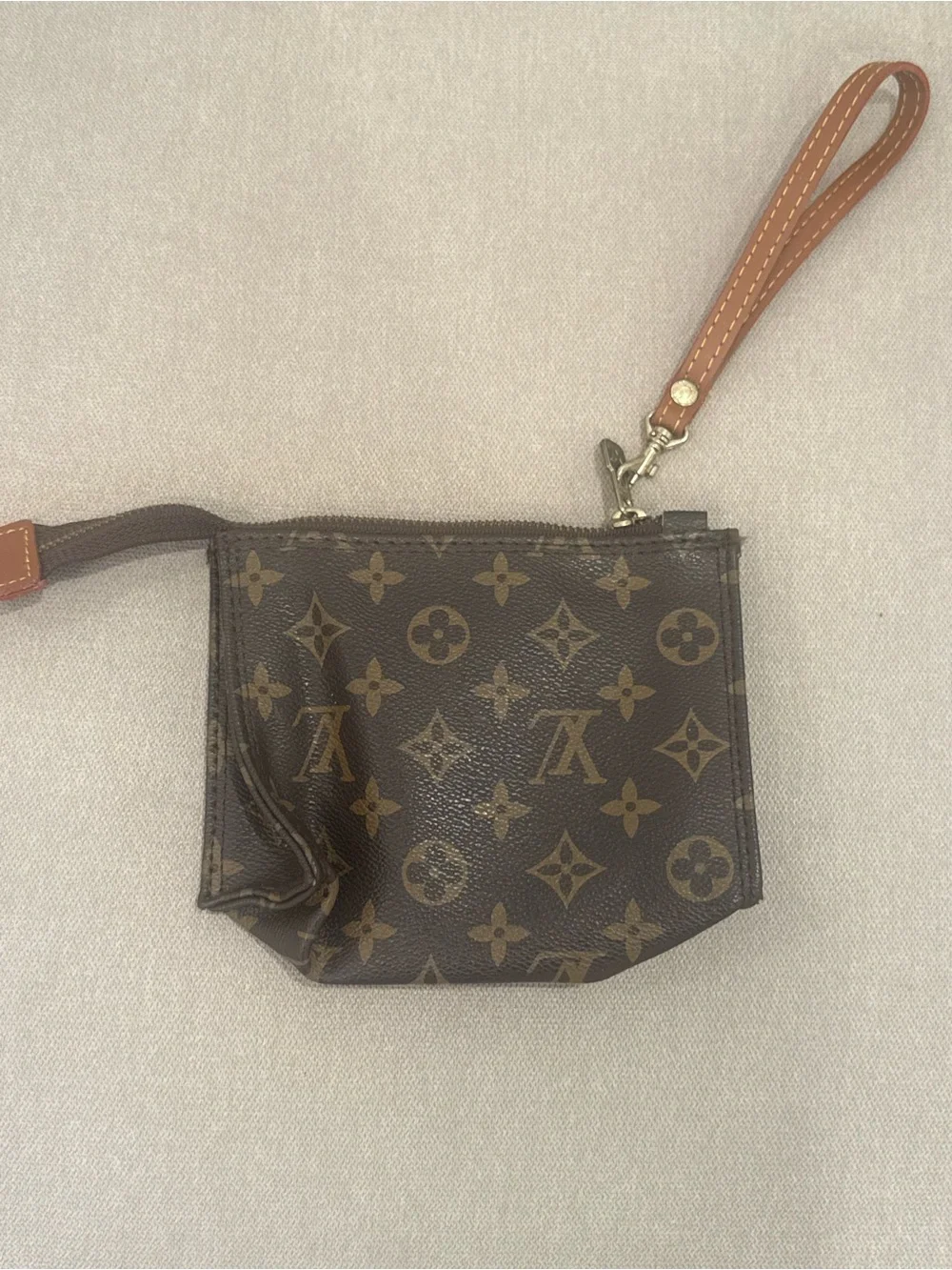 Louis Vuitton Monogram Canvas Wristlet in Brown and Tan - Picture 5 of 8